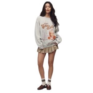 NWT Anthropologie Pumpkin Spice Latte Graphic Sweatshirt Size S